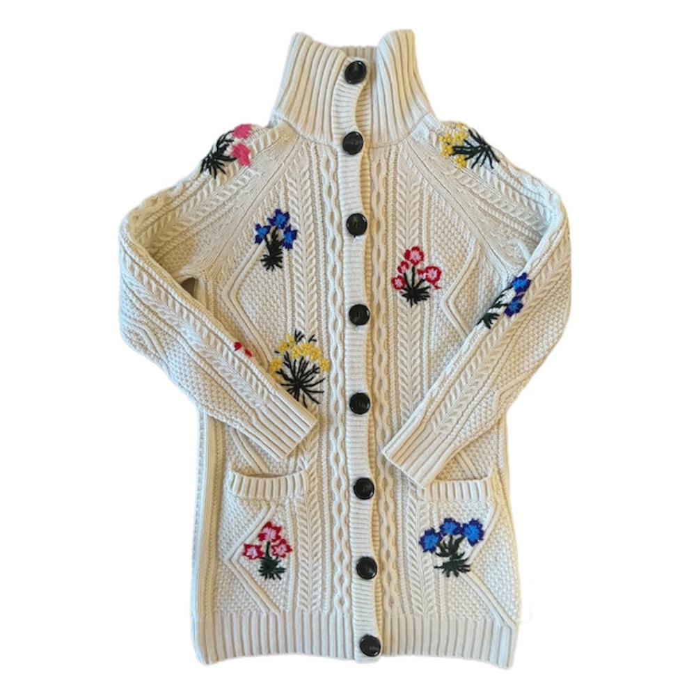 Authentic Valentino Primavera Cable Knit Cashmere Cardigan Sweater $4,980